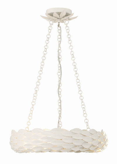 Broche 6 Light Matte White Chandelier Chandelier Crystorama