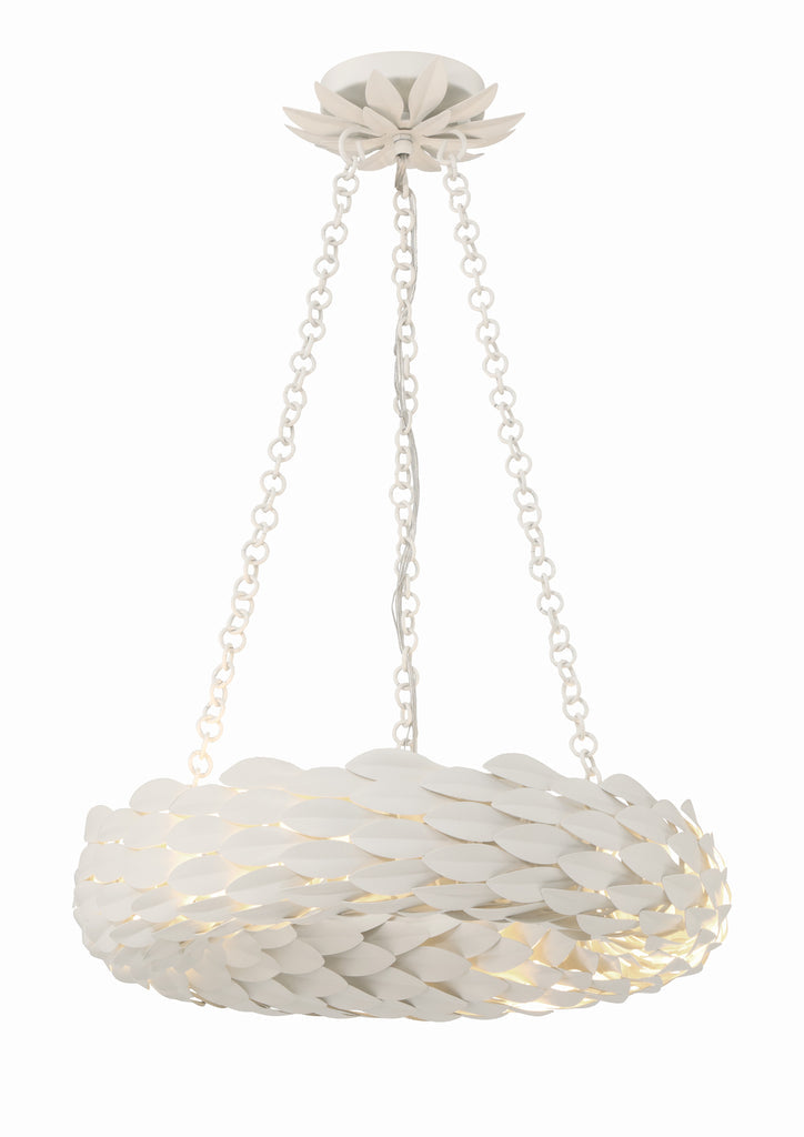 Broche 6 Light Matte White Chandelier Chandelier Crystorama