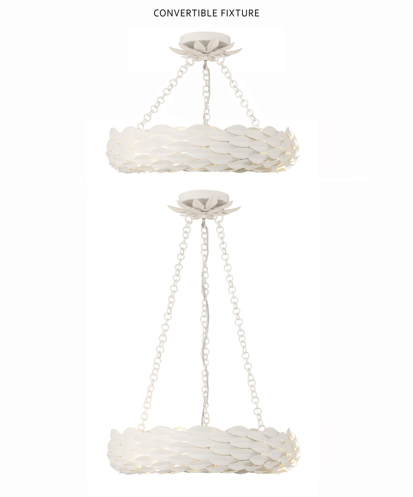 Broche 6 Light Matte White Chandelier Chandelier Crystorama