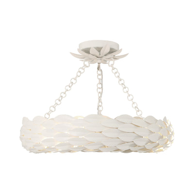 Broche 6 Light Matte White Semi Flush Mount Semi Flush Crystorama