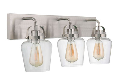 ##Antique Hardware## Trystan 3 Light Vanity in Brushed Polished Nickel