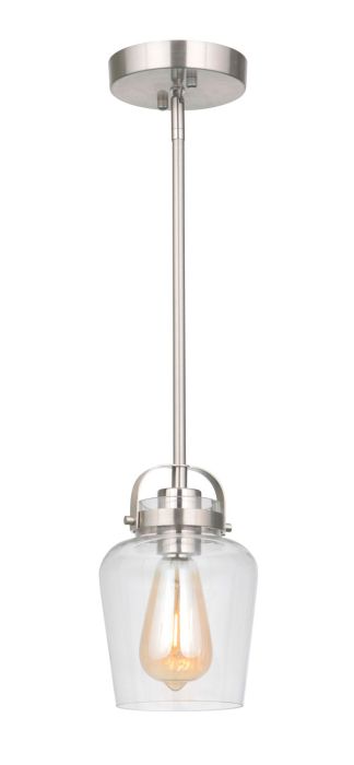 Trystan 1 Light Mini Pendant in Brushed Polished Nickel Pendant Craftmade