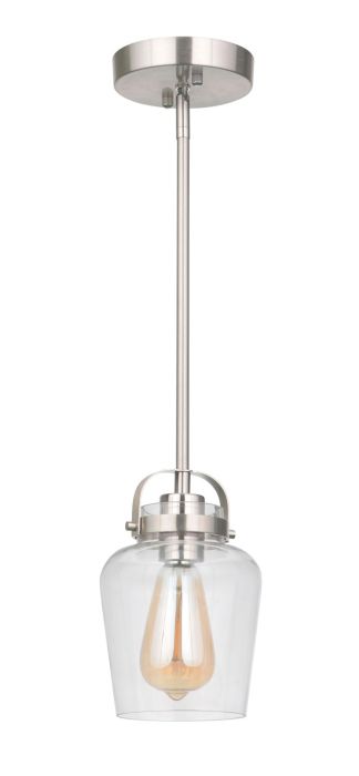 Trystan 1 Light Mini Pendant in Brushed Polished Nickel Pendant Craftmade