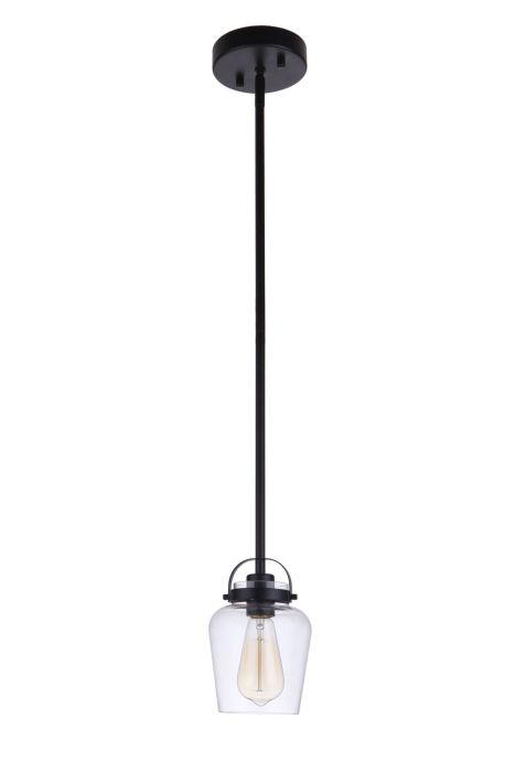 Trystan 1 Light Mini Pendant in Flat Black Pendant Craftmade