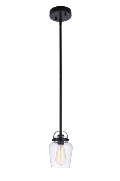 Trystan 1 Light Mini Pendant in Flat Black Pendant Craftmade