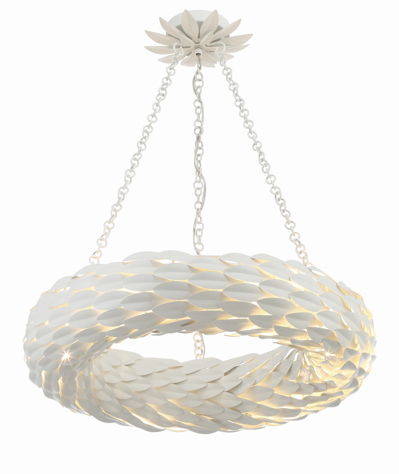 Broche 6 Light Matte White Chandelier Chandelier Crystorama