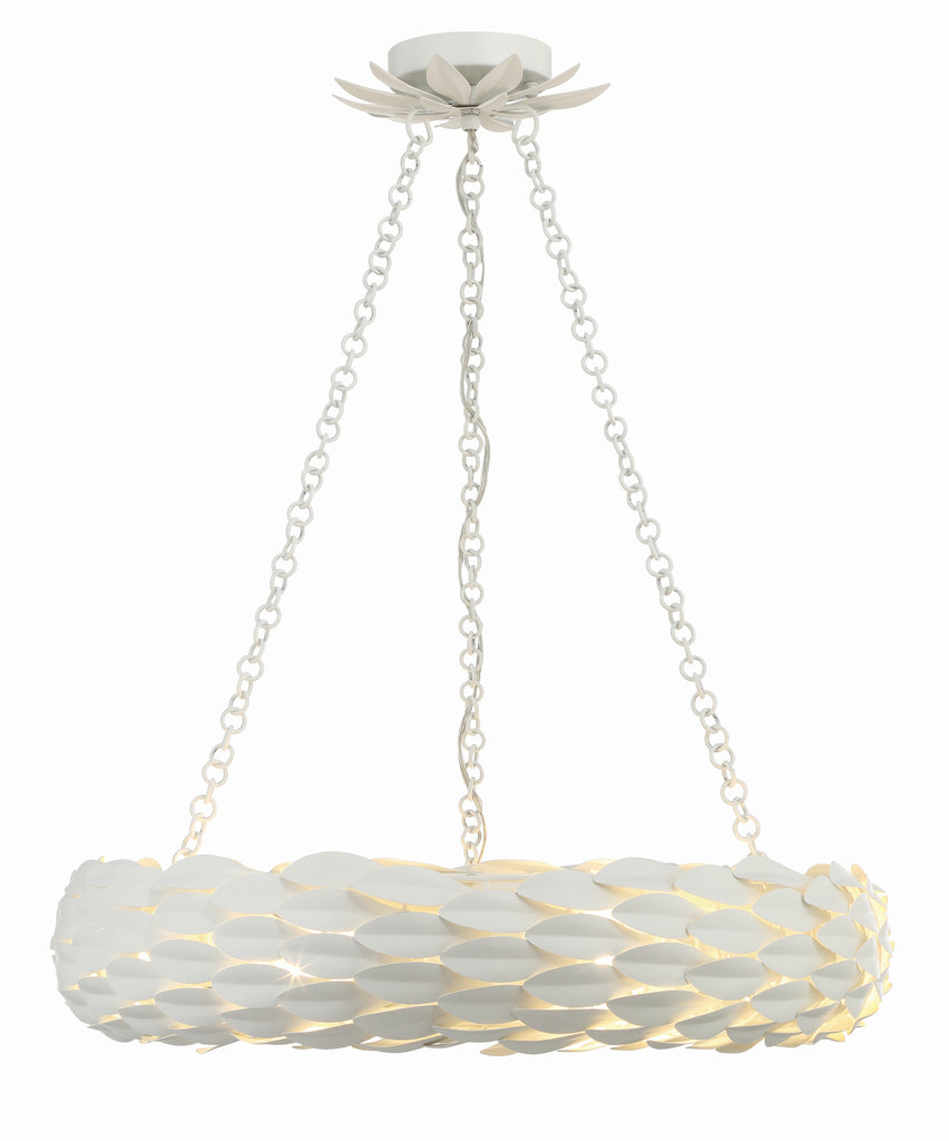 Broche 6 Light Matte White Chandelier Chandelier Crystorama