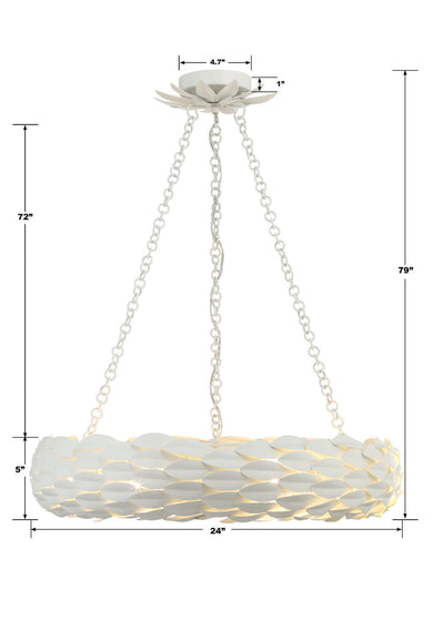 Broche 6 Light Matte White Chandelier Chandelier Crystorama