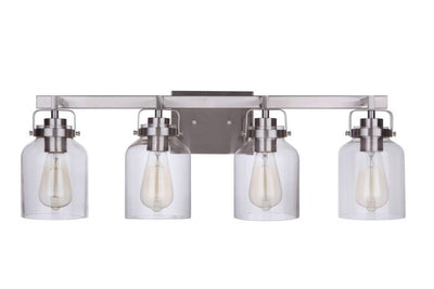 ##Antique Hardware## Foxwood 4 Light Vanity in Brushed Polished Nickel