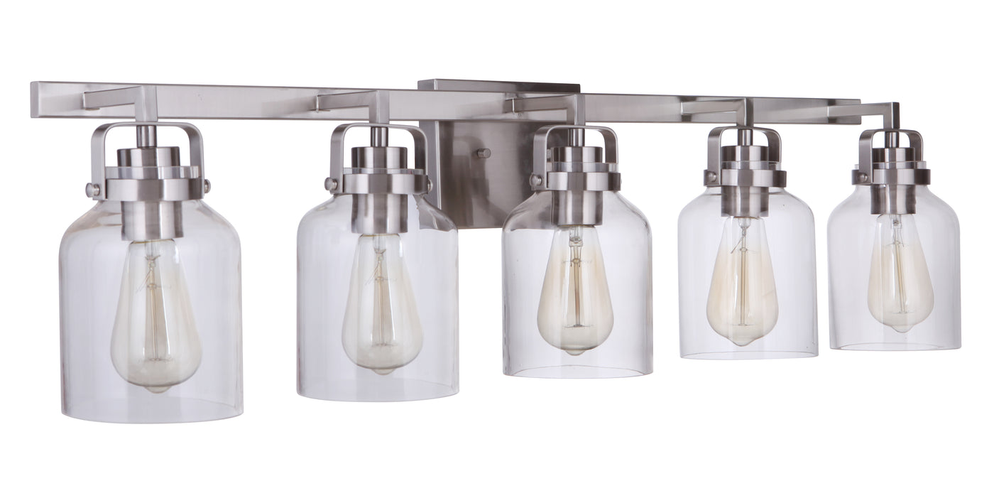 Foxwood 5 Light Vanity in Brushed Polished Nickel Bath and Vanity Craftmade