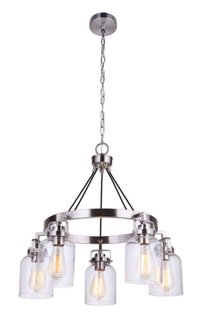 Foxwood 5 Light Chandelier in Brushed Polished Nickel Chandelier Craftmade