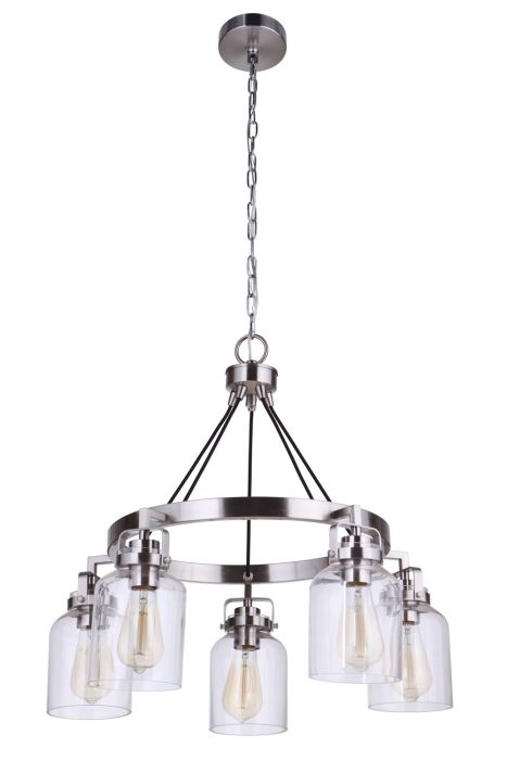 Foxwood 5 Light Chandelier in Brushed Polished Nickel Chandelier Craftmade