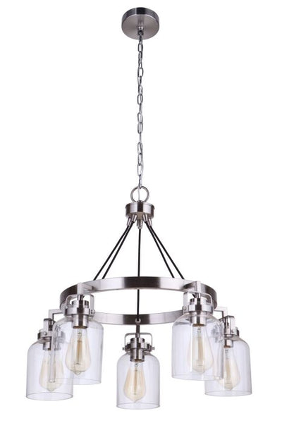 Foxwood 5 Light Chandelier in Brushed Polished Nickel Chandelier Craftmade