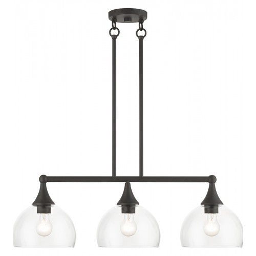 3 Light Bronze Linear Chandelier Linear Livex