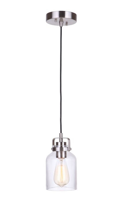 Foxwood 1 Light Mini Pendant in Brushed Polished Nickel Pendant Craftmade