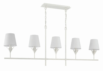 Broche 5 Light Matte White Chandelier Chandelier Crystorama