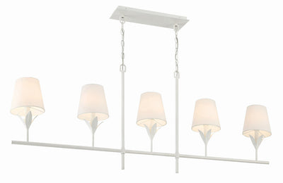 Broche 5 Light Matte White Chandelier Chandelier Crystorama