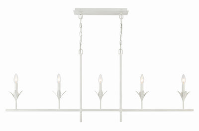 Broche 5 Light Matte White Chandelier Chandelier Crystorama