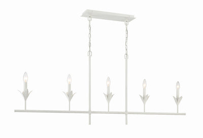 Broche 5 Light Matte White Chandelier Chandelier Crystorama