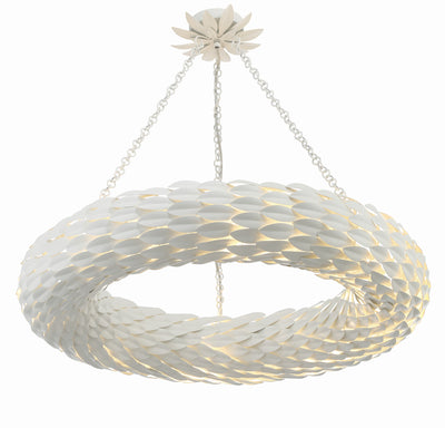 Broche 8 Light Matte White Chandelier Chandelier Crystorama