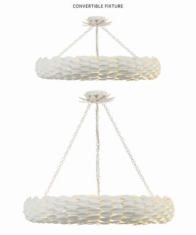 Broche 8 Light Matte White Chandelier Chandelier Crystorama