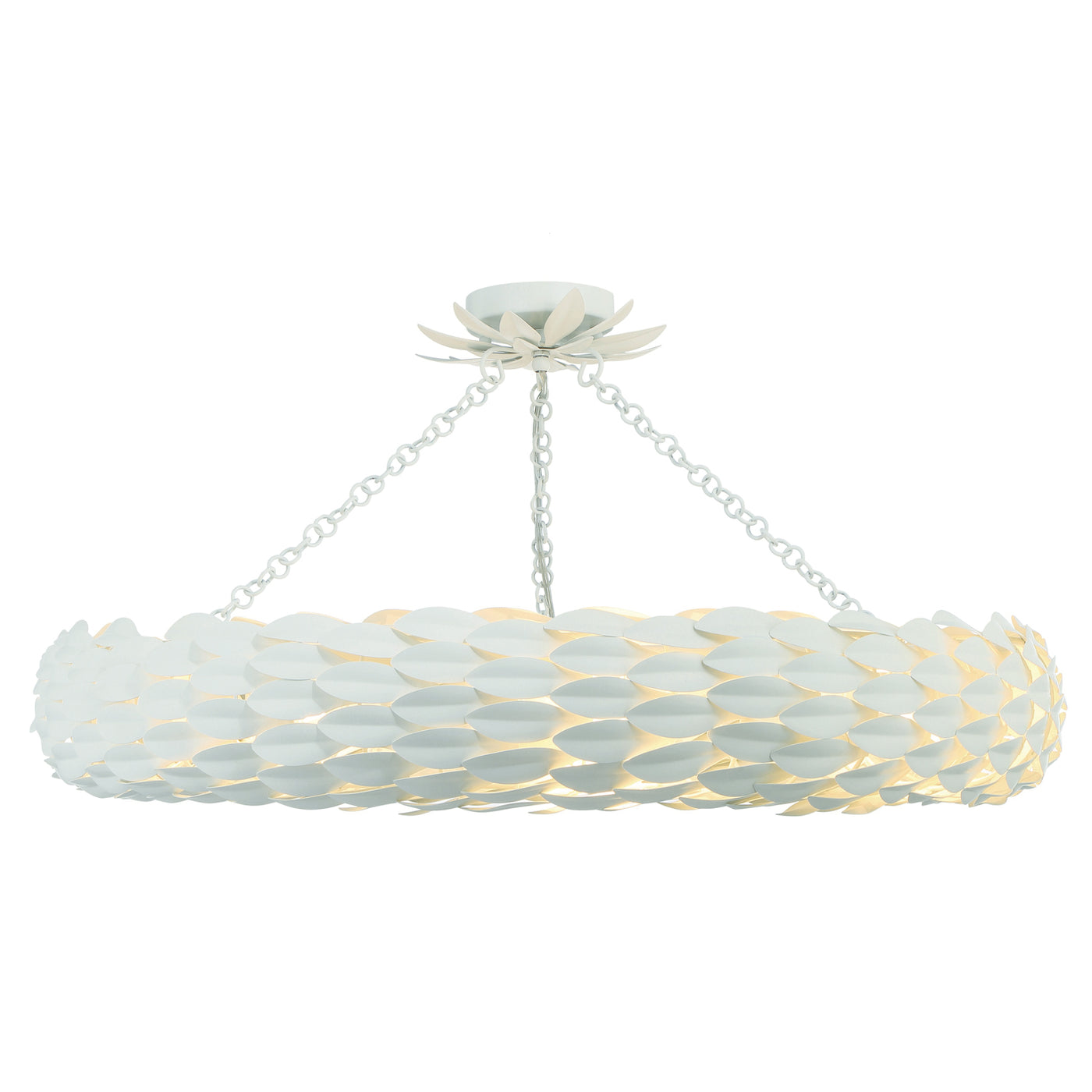 Broche 8 Light Matte White Semi Flush Mount Semi Flush Crystorama