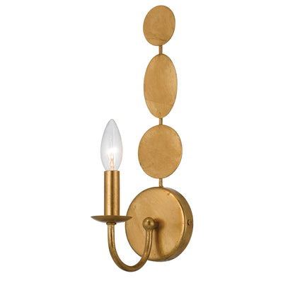 Layla 1 Light Antique Gold Sconce Wall Sconce Crystorama