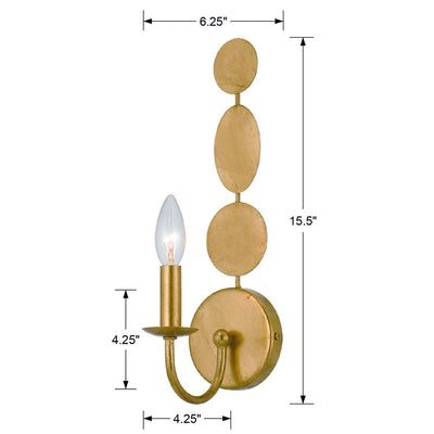 Layla 1 Light Antique Gold Sconce Wall Sconce Crystorama