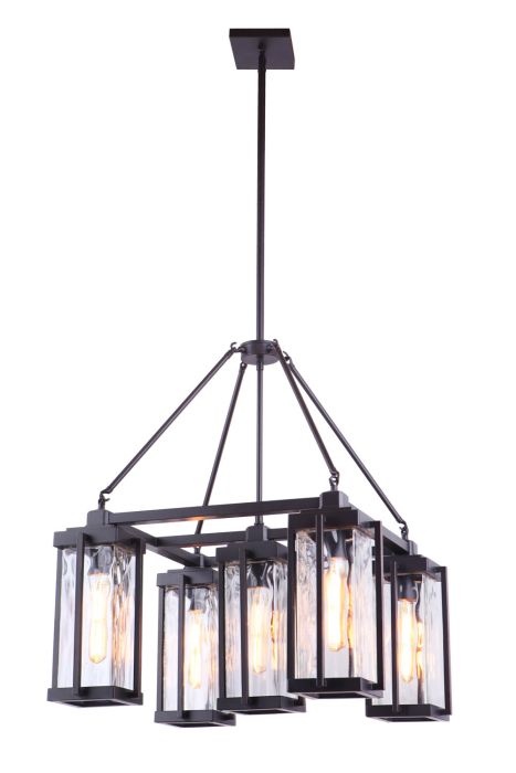 Pyrmont 5 Light Outdoor Chandelier in Oiled Bronze Gilded Exterior Craftmade