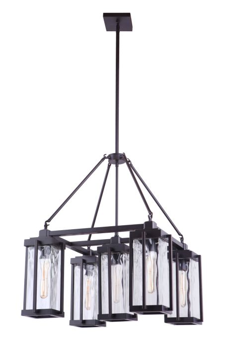 Pyrmont 5 Light Outdoor Chandelier in Oiled Bronze Gilded Exterior Craftmade