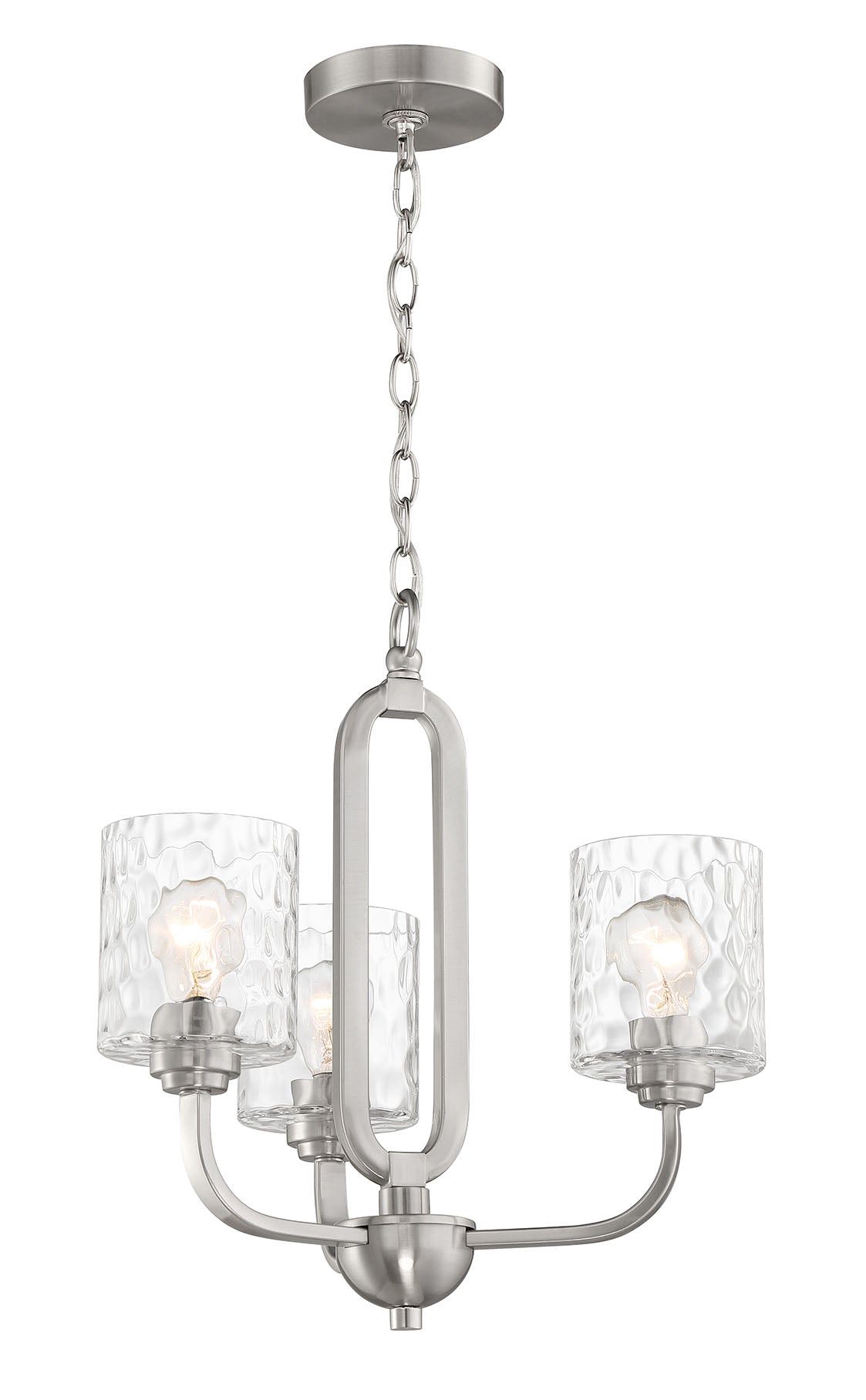 Collins 3 Light Chandelier in Brushed Polished Nickel Chandelier Craftmade