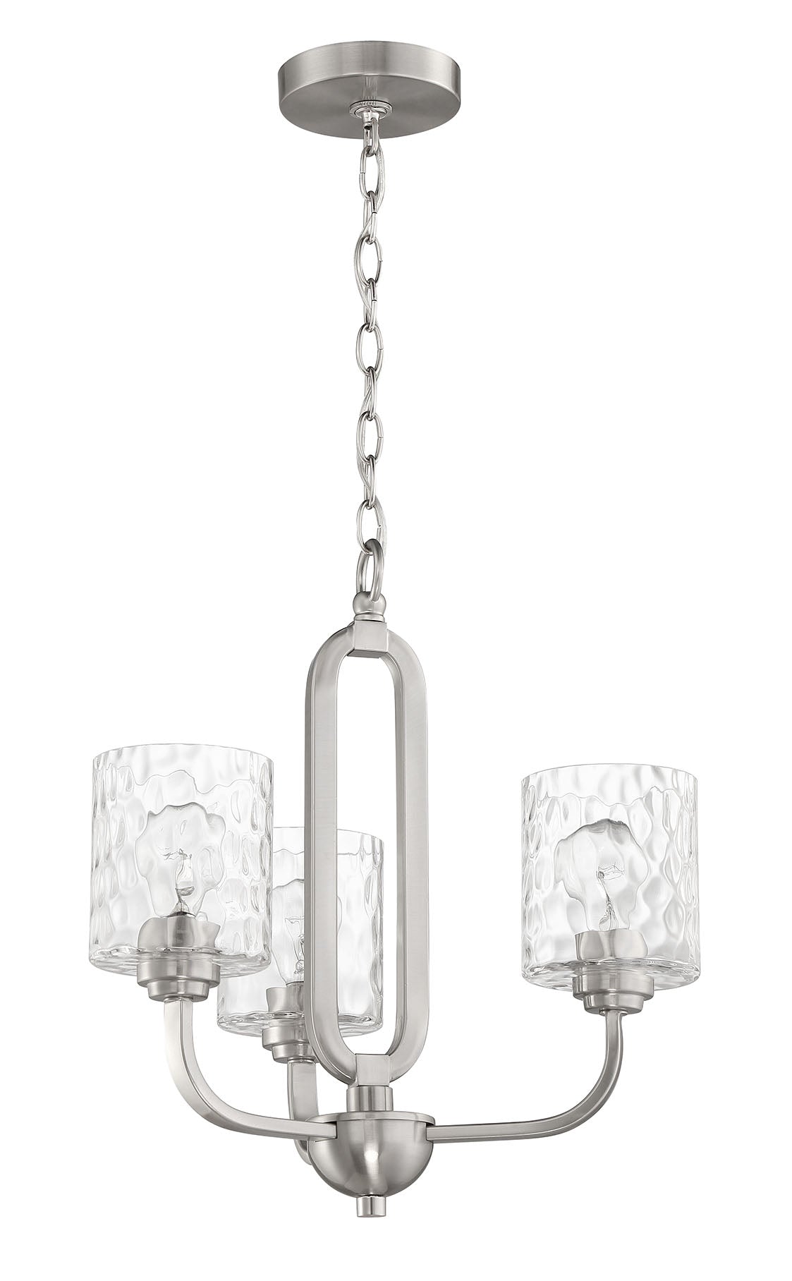 Collins 3 Light Chandelier in Brushed Polished Nickel Chandelier Craftmade