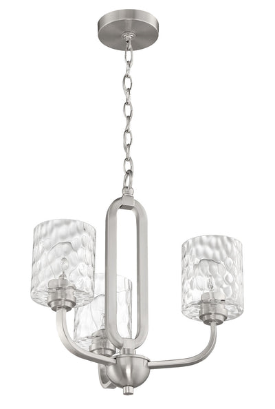 Collins 3 Light Chandelier in Brushed Polished Nickel Chandelier Craftmade