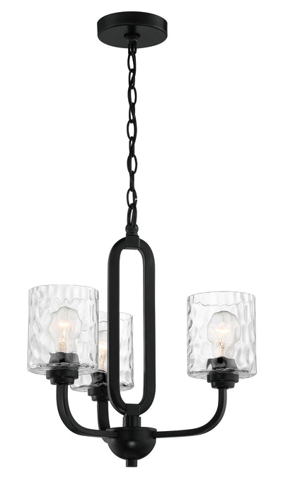 Collins 3 Light Chandelier in Flat Black Chandelier Craftmade