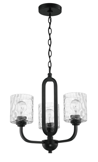 Collins 3 Light Chandelier in Flat Black Chandelier Craftmade