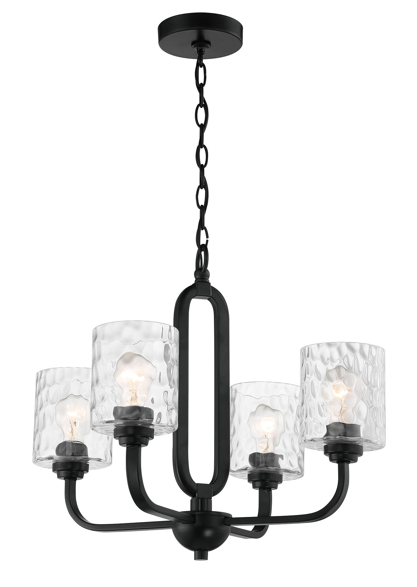 Collins 4 Light Chandelier in Flat Black Chandelier Craftmade