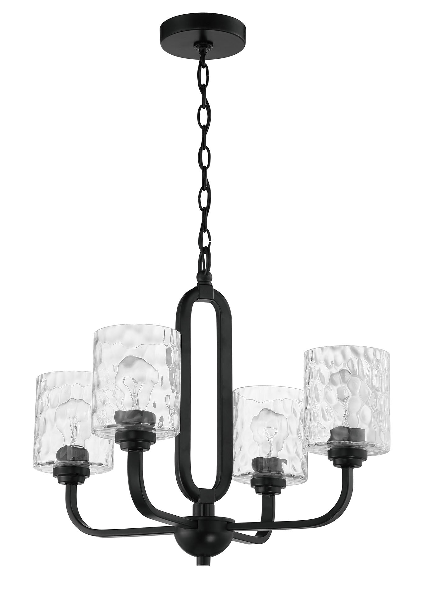 Collins 4 Light Chandelier in Flat Black Chandelier Craftmade