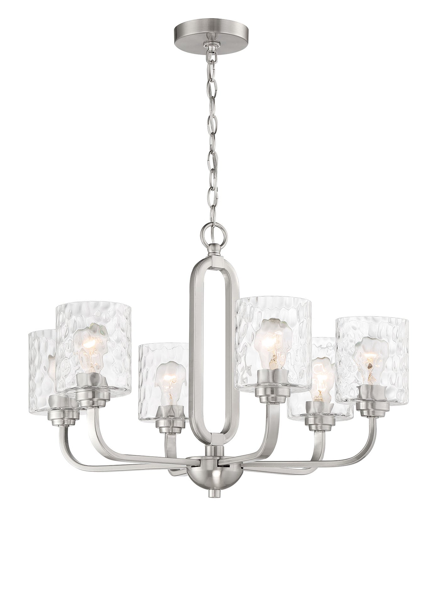 Collins 6 Light Chandelier in Brushed Polished Nickel Chandelier Craftmade