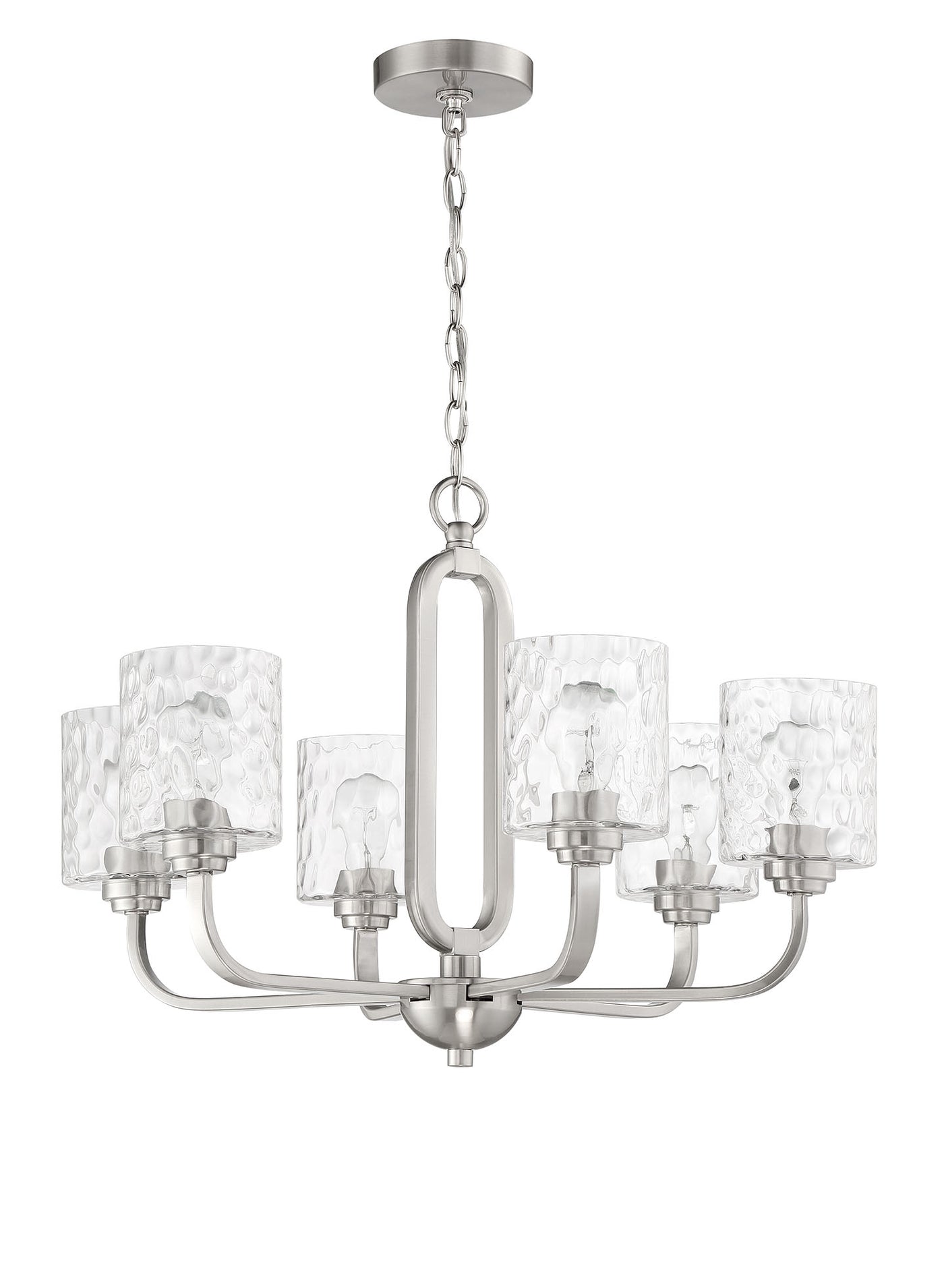 Collins 6 Light Chandelier in Brushed Polished Nickel Chandelier Craftmade