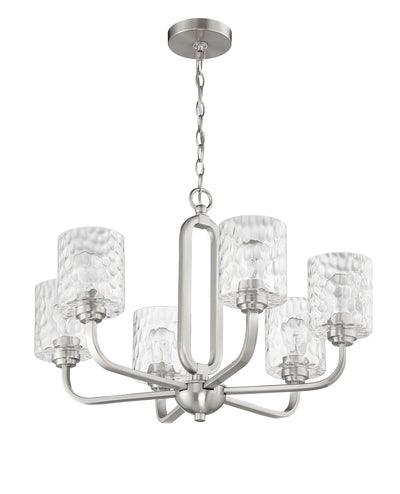 Collins 6 Light Chandelier in Brushed Polished Nickel Chandelier Craftmade