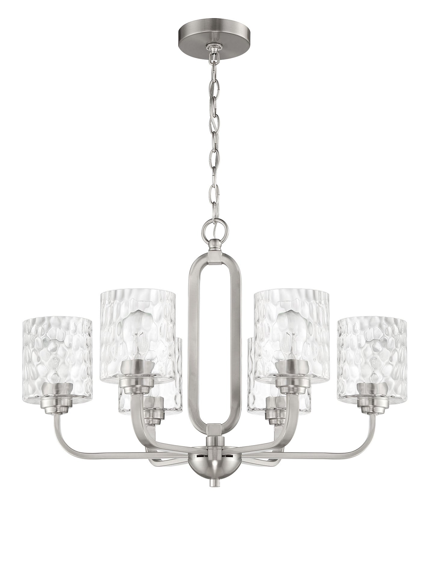 Collins 6 Light Chandelier in Brushed Polished Nickel Chandelier Craftmade