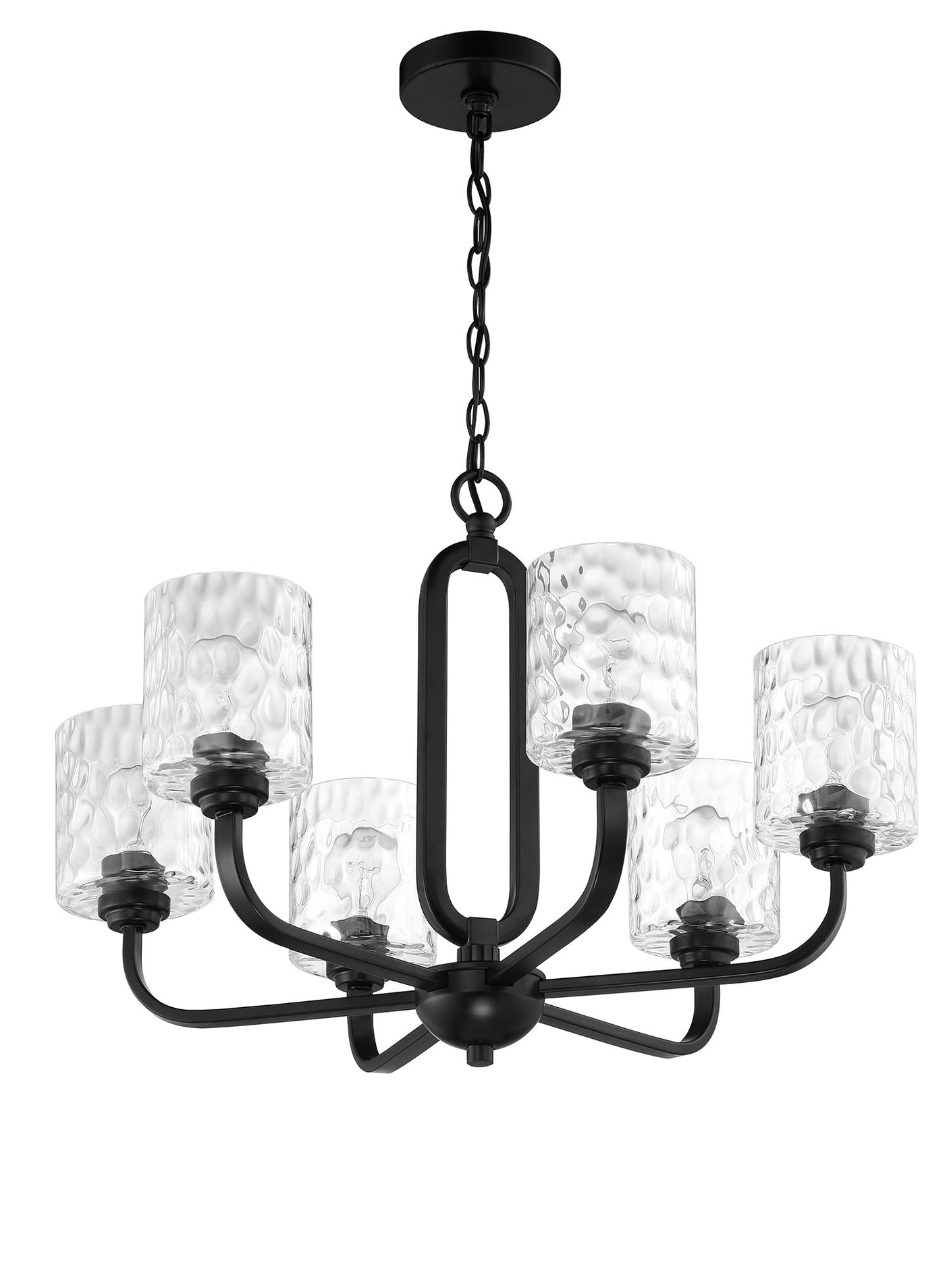 Collins 6 Light Chandelier in Flat Black Chandelier Craftmade