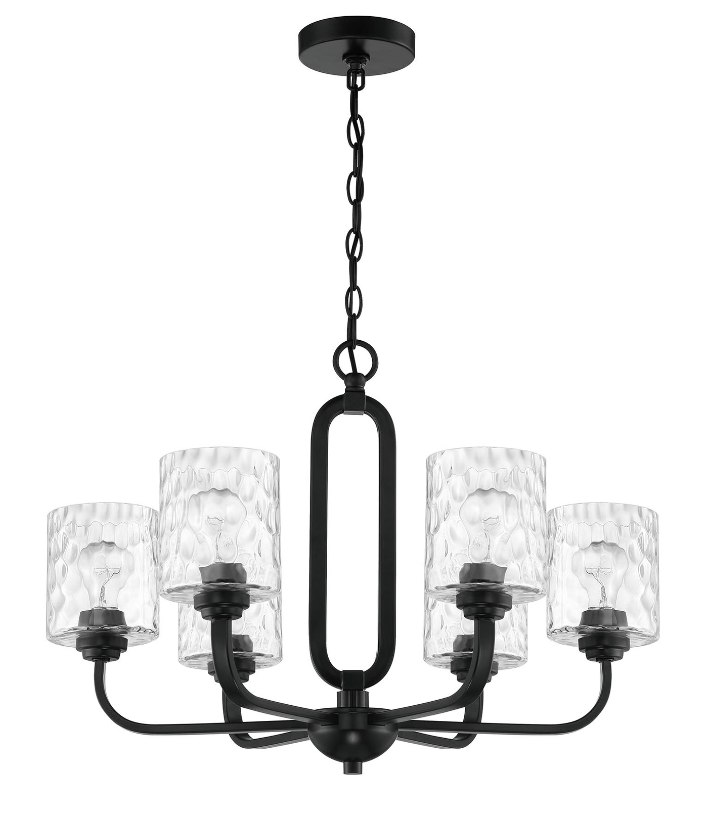 Collins 6 Light Chandelier in Flat Black Chandelier Craftmade