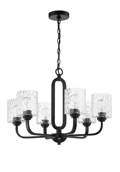 Collins 6 Light Chandelier in Flat Black Chandelier Craftmade