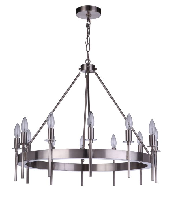 Larrson 12 Light Chandelier in Brushed Polished Nickel Chandelier Craftmade