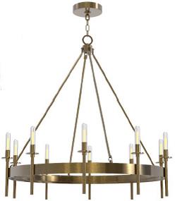 Larrson 12 Light Chandelier in Satin Brass Chandelier Craftmade