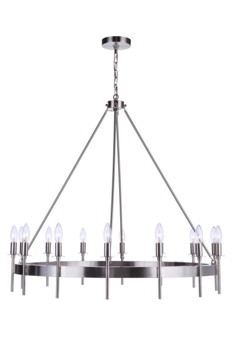 Larrson 14 Light Chandelier in Brushed Polished Nickel Chandelier Craftmade