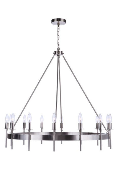 Larrson 14 Light Chandelier in Brushed Polished Nickel Chandelier Craftmade