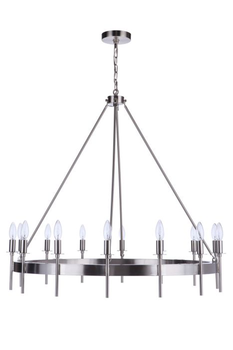 Larrson 14 Light Chandelier in Brushed Polished Nickel Chandelier Craftmade