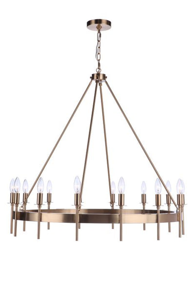 Larrson 14 Light Chandelier in Satin Brass Chandelier Craftmade